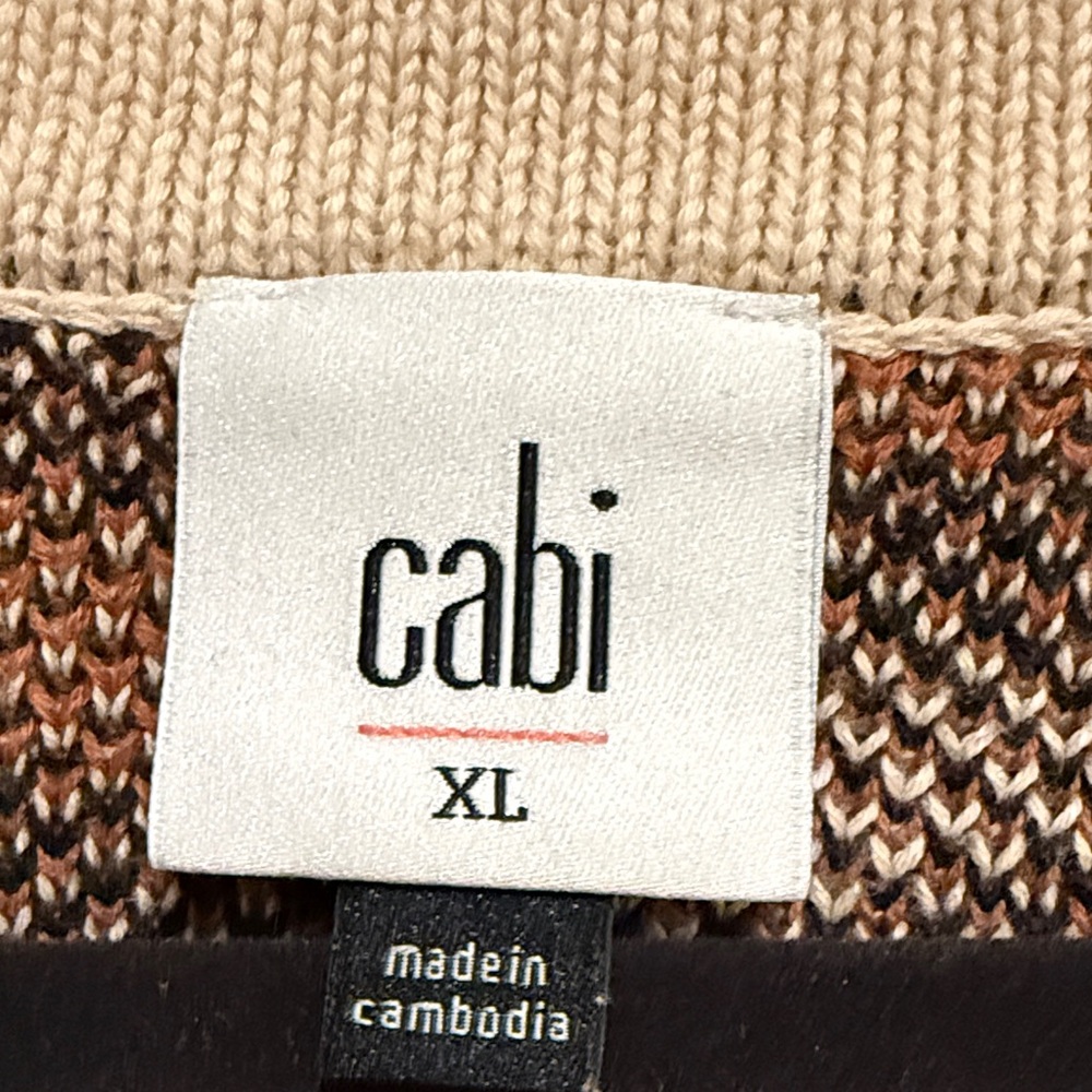 CAbi Leopard Print Cardigan in Black and Tan - Picture 2 of 5